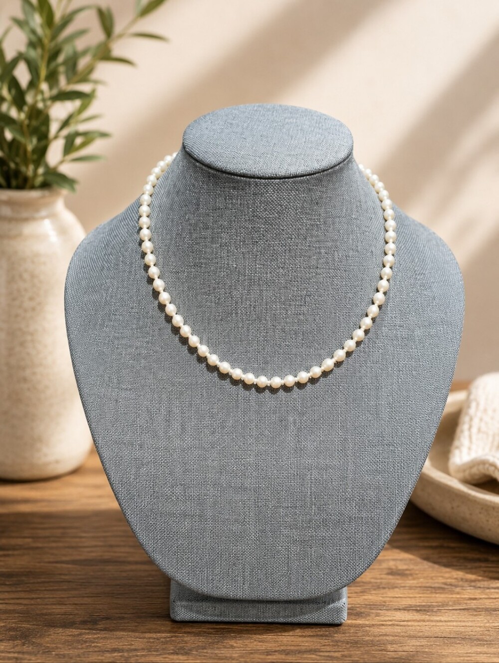 Classic Cream Pearl Necklace - Elegant Women's Jewelry